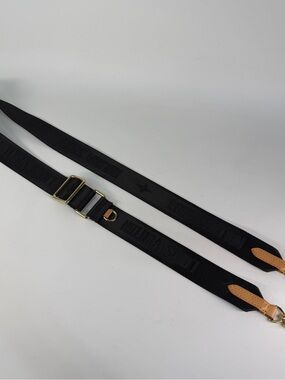 Louis Vuitton Black Adjustable Shoulder Strap with Leather Accents Replacement